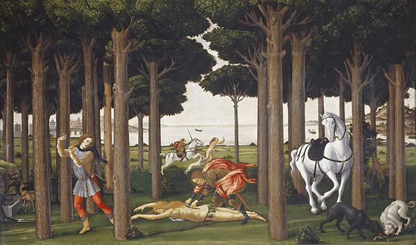 Sandro Botticelli, The Story of Nostalgio Degli Onesti II, ca. 1483. Prado, Madrid.