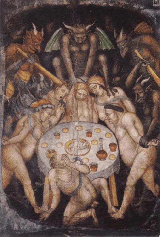 Taddeo di Bartolo, Gluttons in Hell, Cathedral of San Gimignano, 1396.