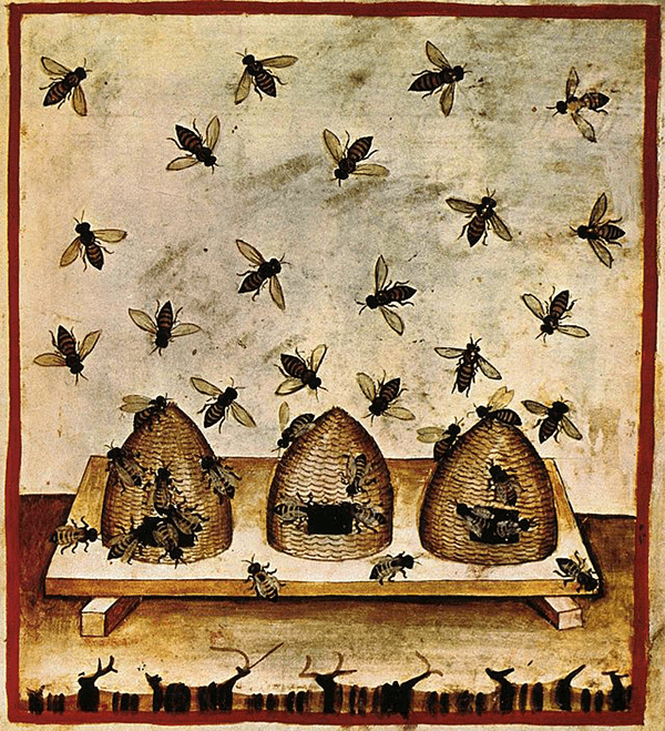 Tacuinum Sanitatis, The Honey and the Bees, 14th century.